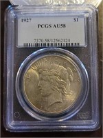 1927-P Peace Dollar: PCGS AU58