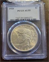 1926-P Peace Dollar: PCGS AU55
