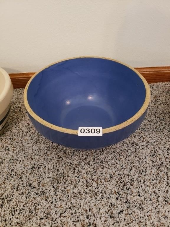 Blue Stoneware Mixing Bowl