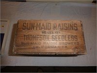 Antique "Sun-Maid Raisins" Wooden Box