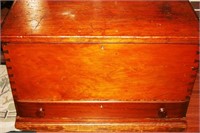 Softwood Dovetailed Chest w/ 1-Drawer, Bail Handle