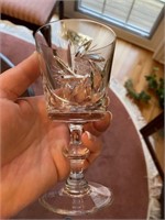 10 PINWHEEL CRYSTAL WHITE WINE GLASSES