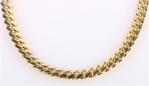 14K YELLOW GOLD MEN'S CURB LINK CHAIN NECKLACE