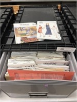 Plastic File Box with Sewing Patterns