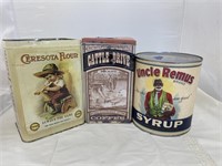 Uncle Remus Syrup Advertising Tin & 2 Tins