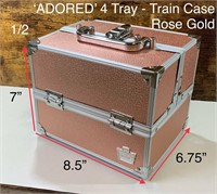 4 Tray Hard Cover Train Case