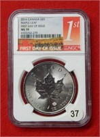 2016 Canada $5 Silver Maple Leaf NGC MS70