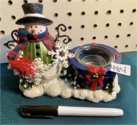 SNOWMAN CANDLE DECOR