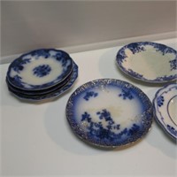 (11) PCS. FLOW BLUE DISHES INC.