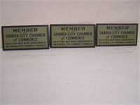 LOT OF 3 MEMBER OF GARDEN CITY CHAMBER OF