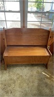Oak sitting & storage bench