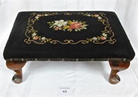 A Queen Anne Style Footsool With Needlepoint Seat