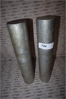 2 aluminum welding rod tubes with contents