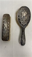 Antique silver vanity brushes