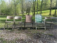 5 folding chairs