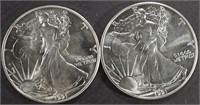 (2) 1991 AMERICAN SILVER EAGLES