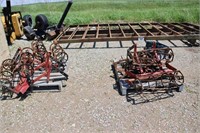 2 SKIDS OF CULTIVATOR PARTS & ROLLING HARROWS