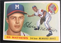 1955 Topps #155 Ed Mathews HOF Mid grade Condition