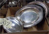 BOX LOT OF SILVER PLATED TRAYS