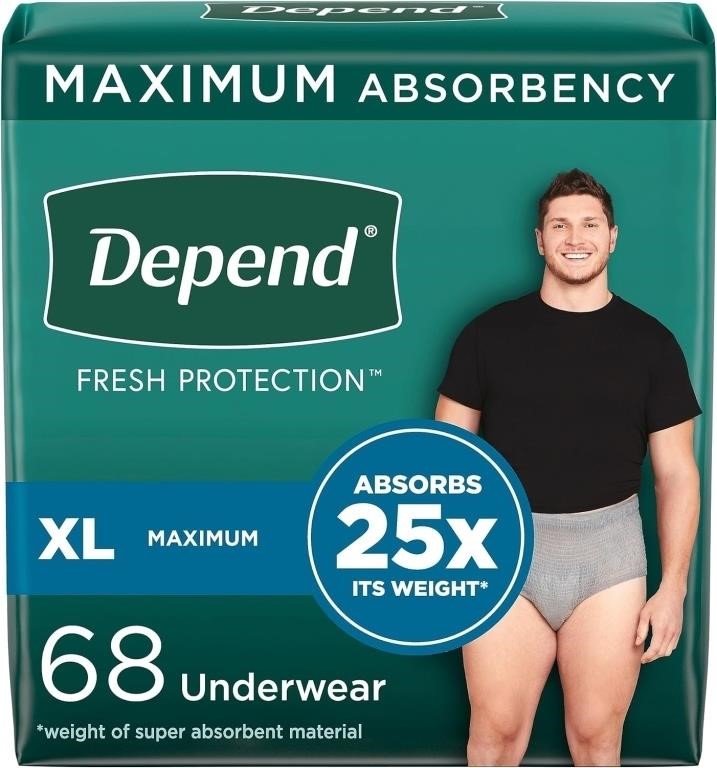 Adult Incontinence Underwear for Men, 68Ct - XL