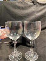 Pair Of Vintage Towle Over 24% Lead Crystal