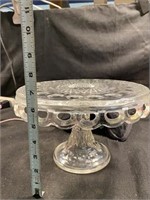 Vintage Anchor Hocking Old Colony Lace Cake Stand