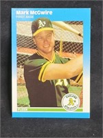 1987 Fleer baseball card #U-76 Mark McGwire rookie