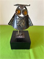 Jack Hanson Metal Owl Sculpture on Block