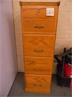 Oak 4-Drawer File Cabinet (16x16x50")