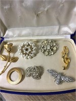 Lot of Estate Broaches display box not inc