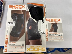 Lot of 3 shock doctor ultra knee brace all in XL