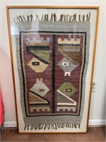 27”x44” framed Native American rug