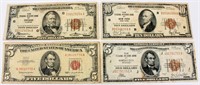 Coin 4 National Currency Notes $5, $10 & $50+