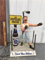 Pabst Blue Ribbon boxer lamp, works