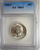 1946-D Quarter ICG MS67 LISTS $285