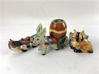 Vtg Japanese Ceramic Donkey Planters
