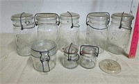 Vintage glass mason jars with glass lids