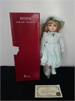 Vintage Brinns collectible porcelain musical doll