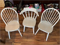 (3) White Chairs