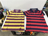Size 7-9 yr old mini boden collard striped shirts