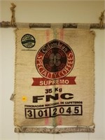 COLUMBIAN COFFEE HANGING BURLAP BAG