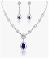 New, GULICX AAA Cubic Zirconia CZ Silver Plated