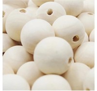 New, 100Pcs 1 Inch Unfinished Wood Beads Round