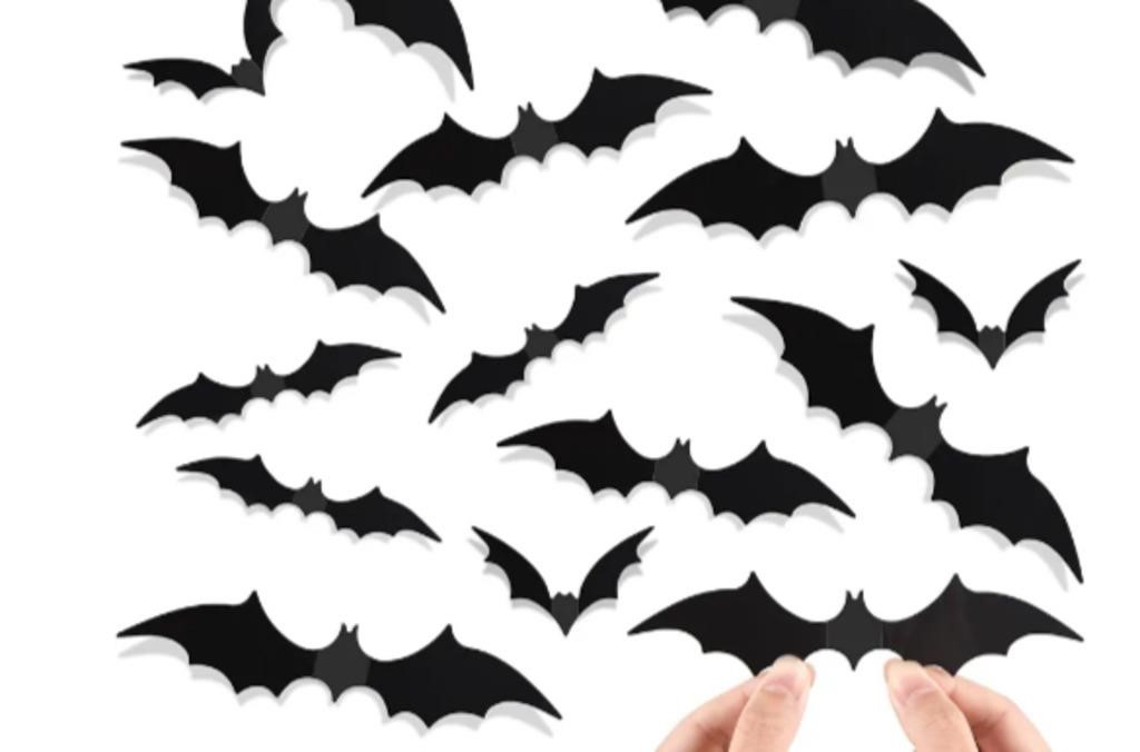 New, 
120 Pcs Bats Wall Decor Halloween