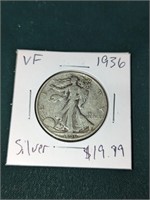 VF 1936 Silver Walking Liberty