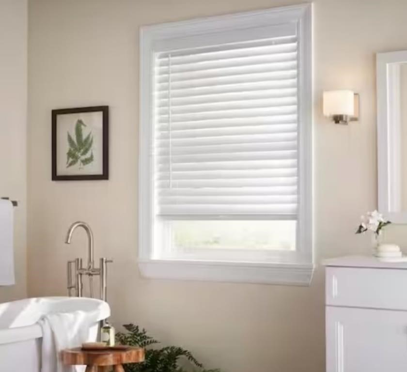 71" x 84" Faux Wood Blinds in White x 2Boxes