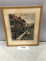 RIVER AND CITY PRINT, SIGNED AND NUMBERED 167/250