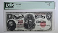 1907 $5 LEGAL TENDER PCGS 40 EF