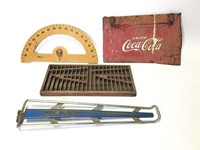 Vtg Bike Carrier Wooden Tool Holder Coca Cola