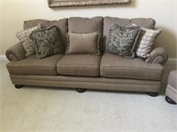 Upholster Couch w/ Throw Pillows
